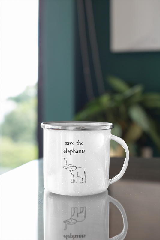 Save the Elephants - Emaille Tasse