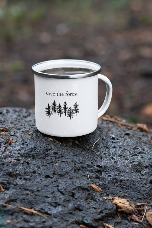 Save the Forest - Emaille Tasse