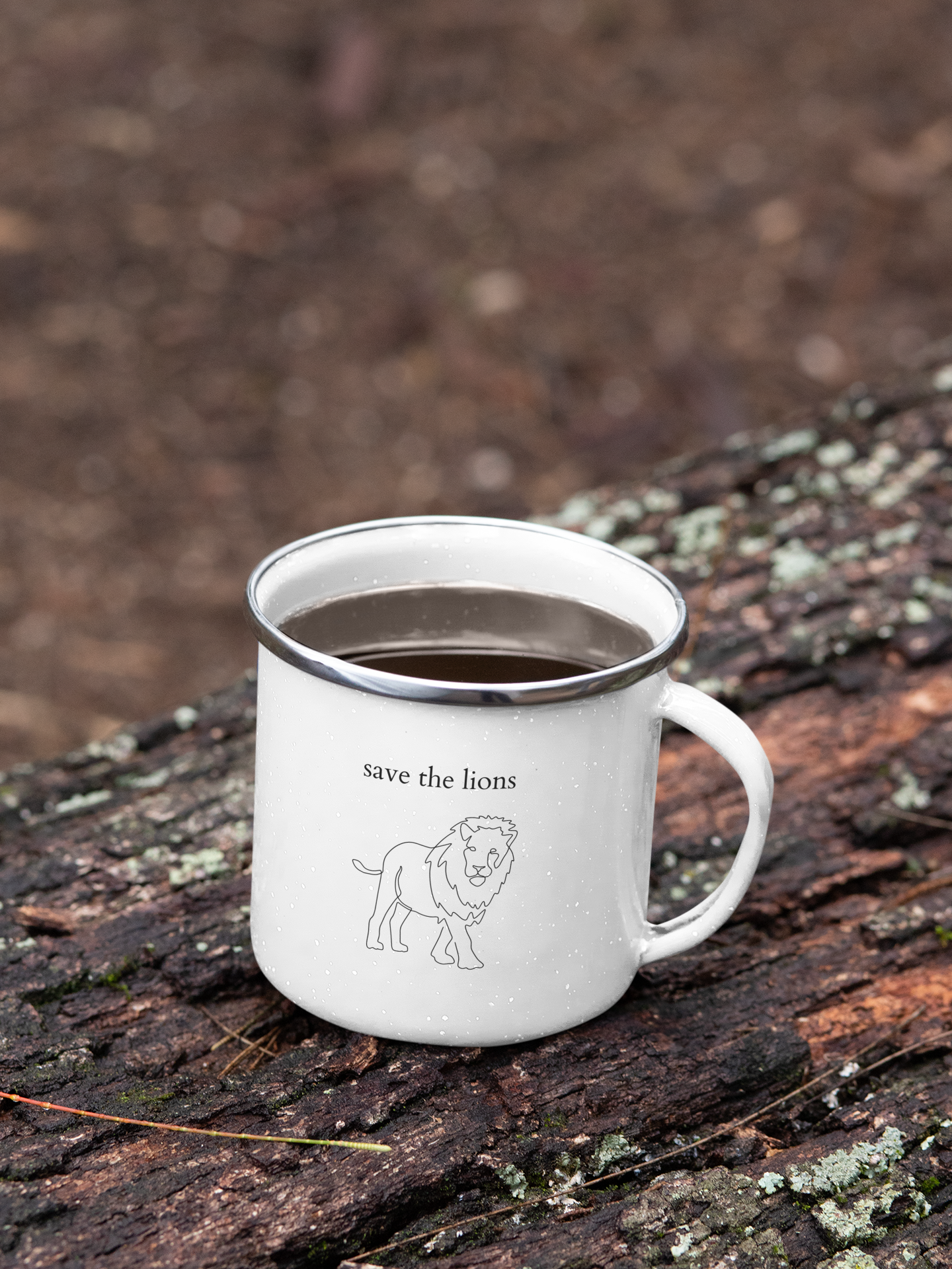 Save the Lions - Emaille Tasse