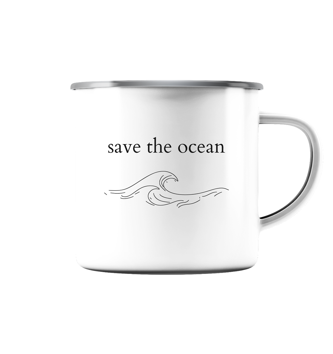 Save the Ocean - Emaille Tasse