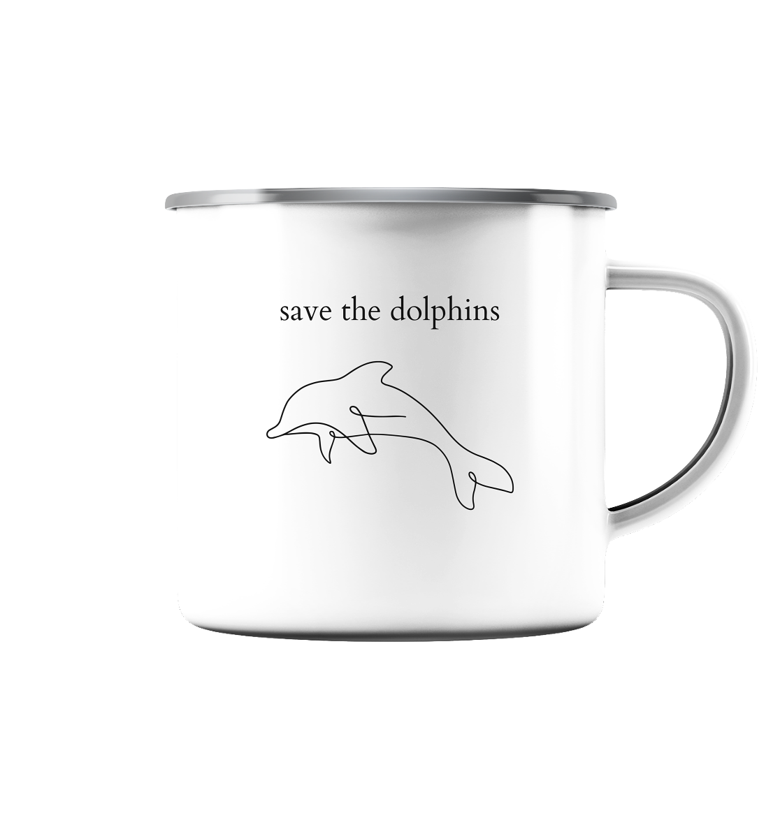 Save the Dolphins - Emaille Tasse