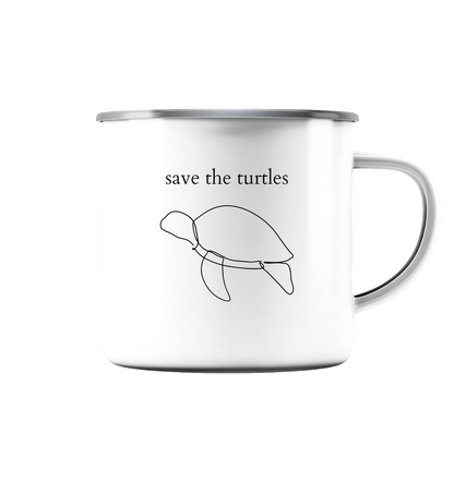 Save the Turtles - Emaille Tasse