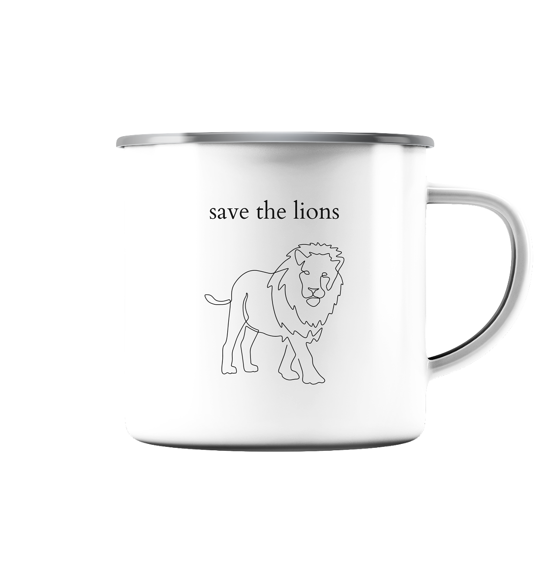 Save the Lions - Emaille Tasse