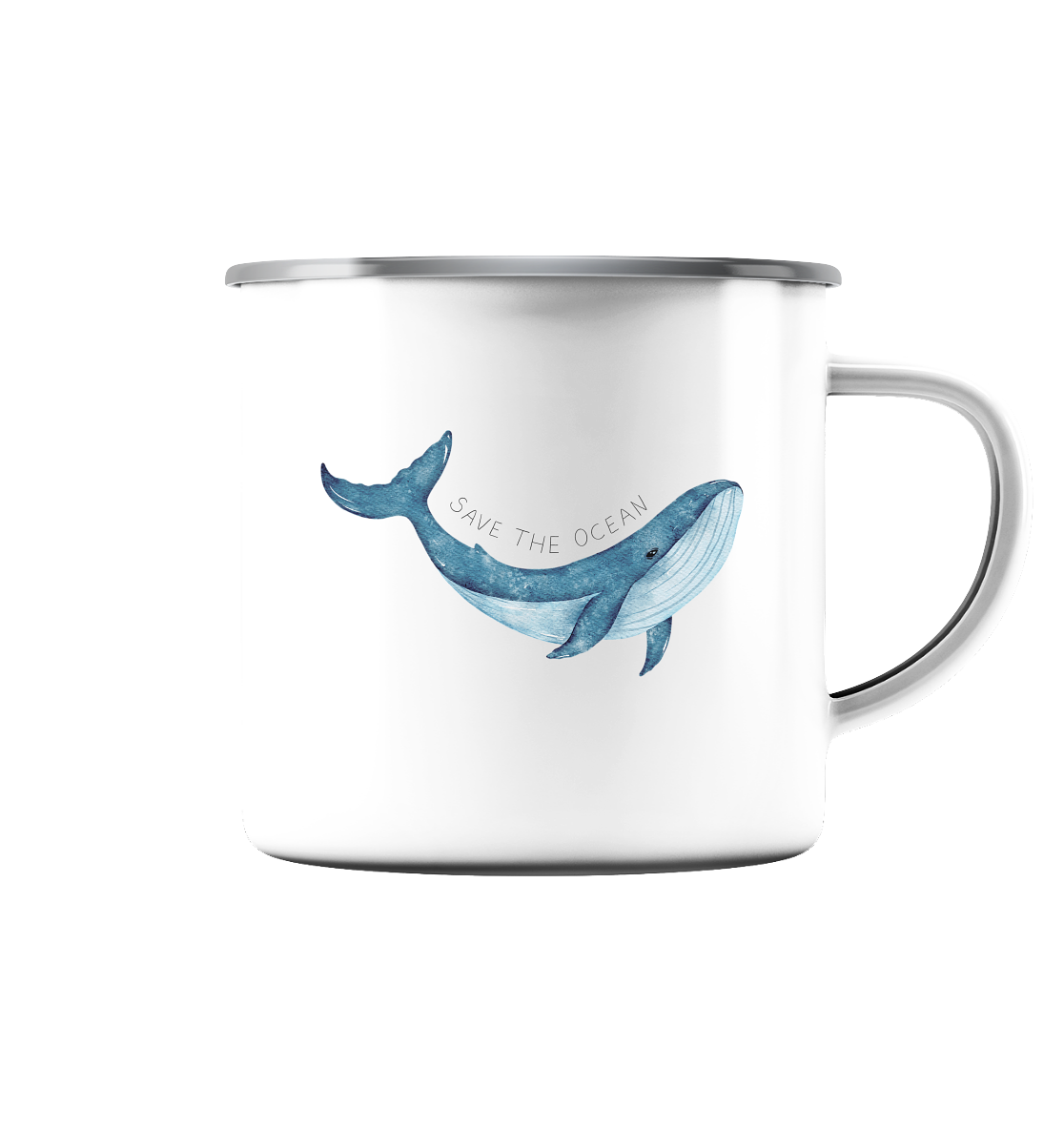 Save the Ocean - Emaille Tasse