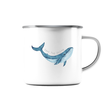 Save the Ocean - Emaille Tasse