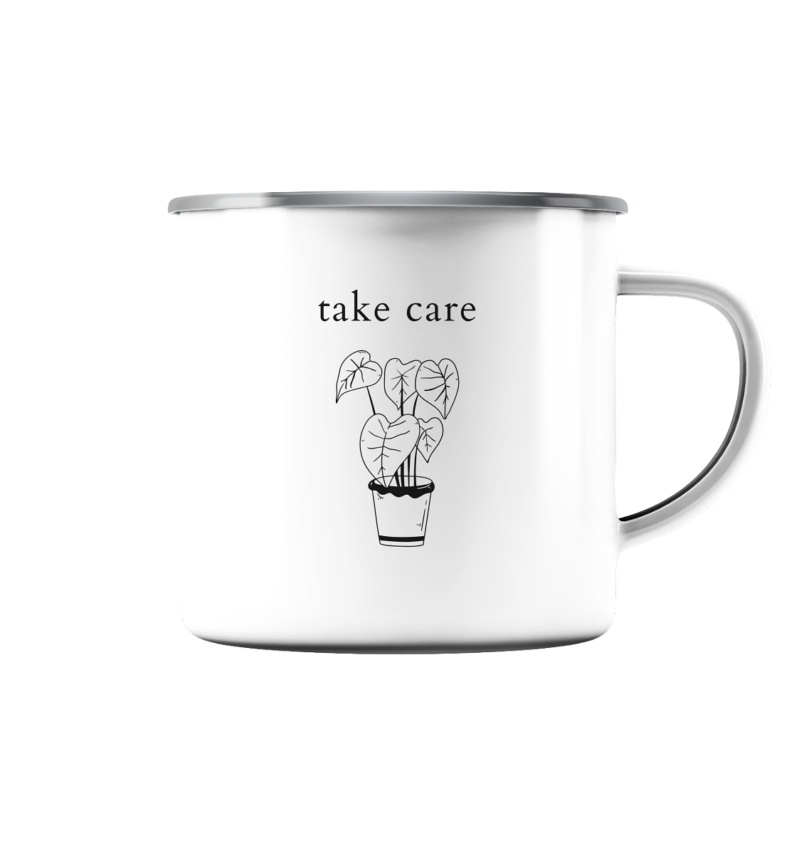 Take Care - Emaille Tasse